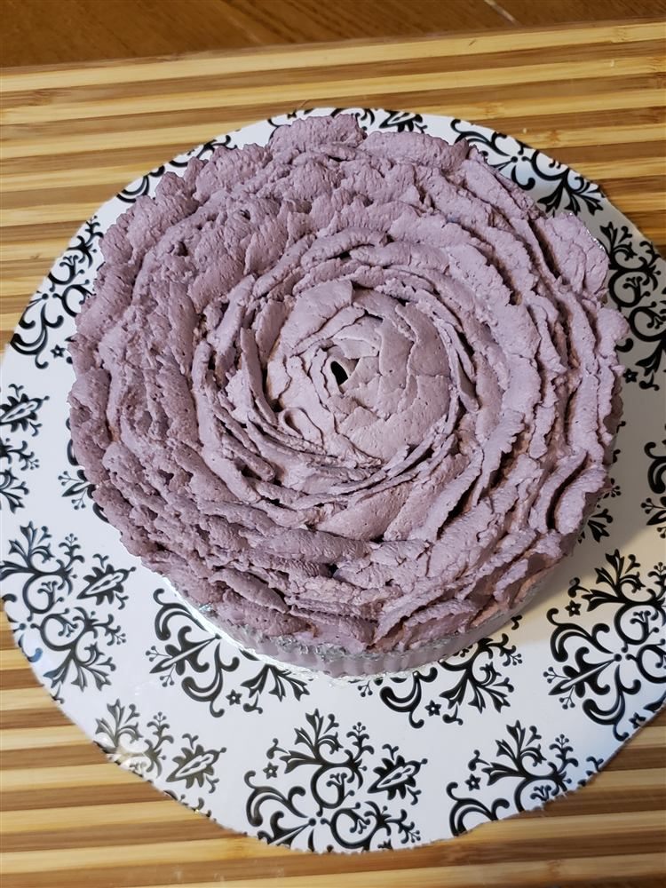 Lavender buttercream ruffle cake